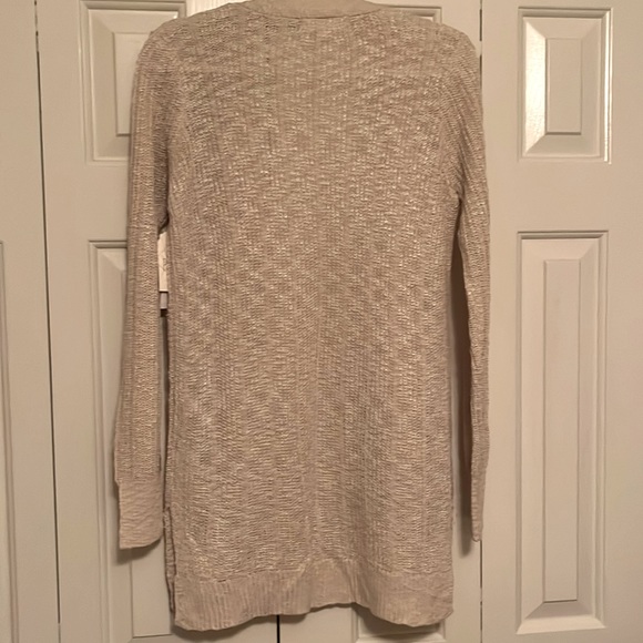 NWT PINQUE Andrina Two Pocket Textured Beige Cardigan Size XS - Picture 7 of 12